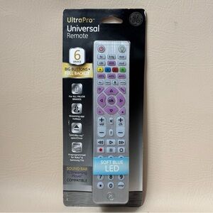 GE 37038 6 Device UltraPro
Universal Remote Control
Backlit Streaming